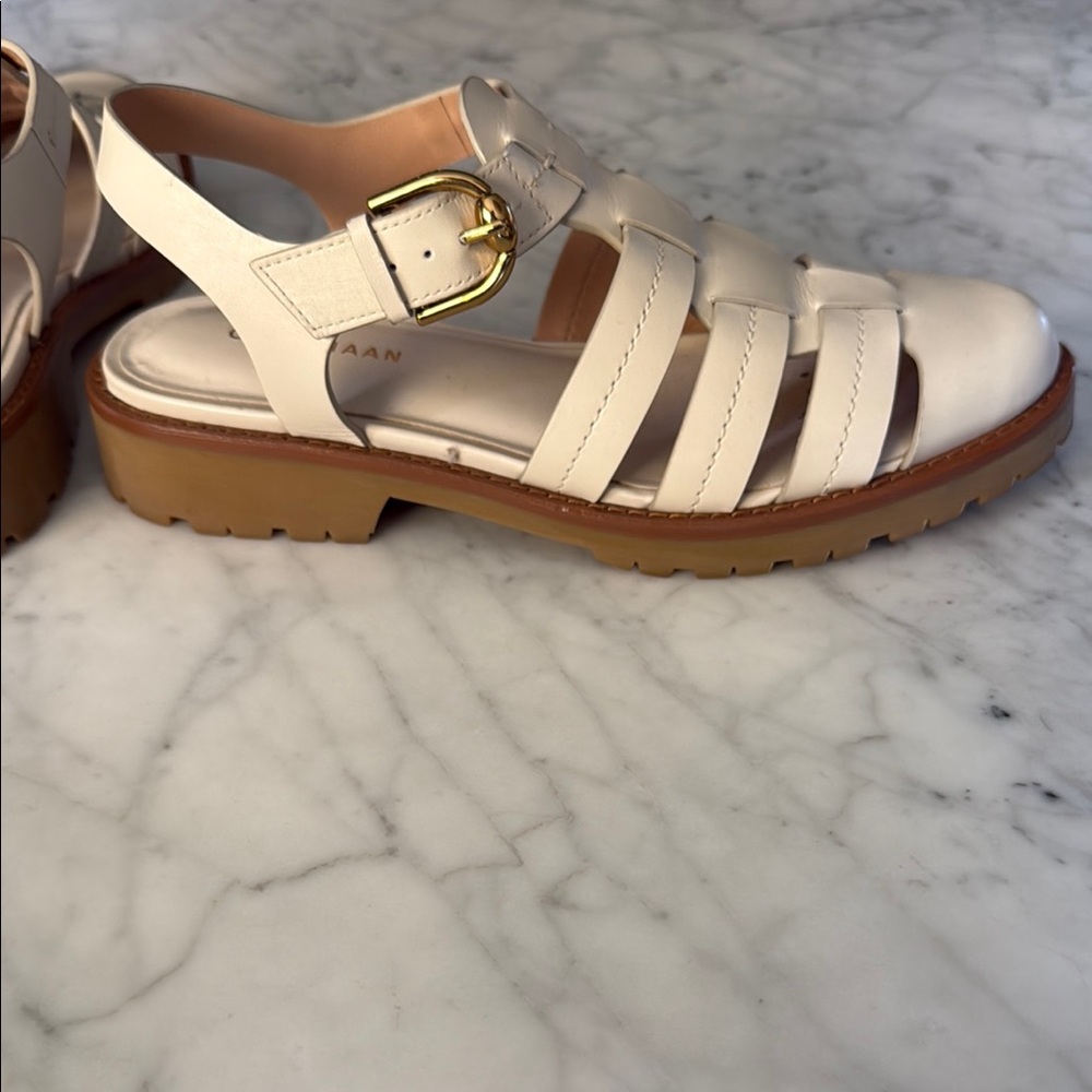 Cole Haan Women's White Leather Sandals - Picture 4 of 6